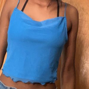 Blue crop top